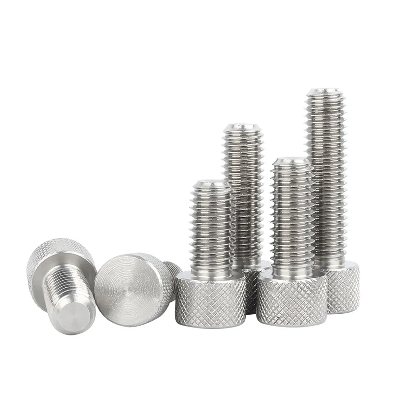 Parafusos de polegar m2 m2.5 m3 m4 m5 m6 m8 304 cabeça knurl de aço inoxidável apertar parafuso redondo ajuste mão parafuso