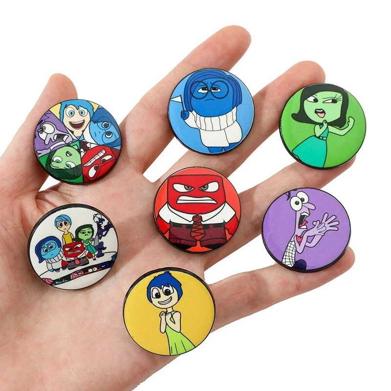 Disney Inside Out 2 Cartoon Enamel Brooches Lapel Pins Metal Badges Anime Figures Jewelry Brooch Gifts for Friends Birthday