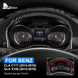 Real Carbon Fiber Cover For Mercedes-Benz CLA C117 2014-2018 GLA X156 2015-2019 A-CLASS W176 Car Trim Speedometer Frame Sticker