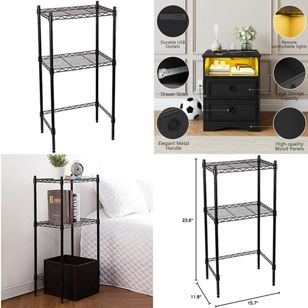 

регулируемая полка для студенческого стола - черная полка для хранения в общежитии