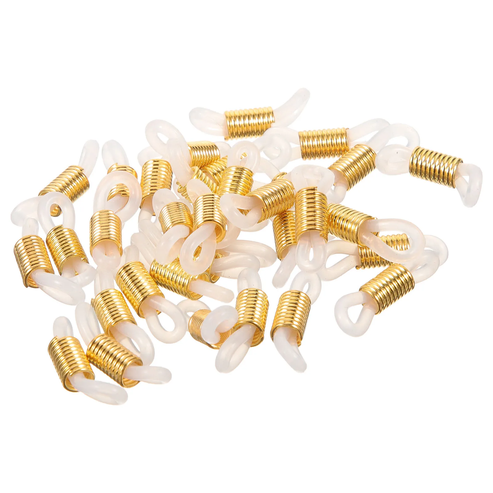 

50Pcs Eyeglass Chain Holder Silicone Metal Connector Anti Loss Ends for Glasses Accessories Lanyard Cord Retainer