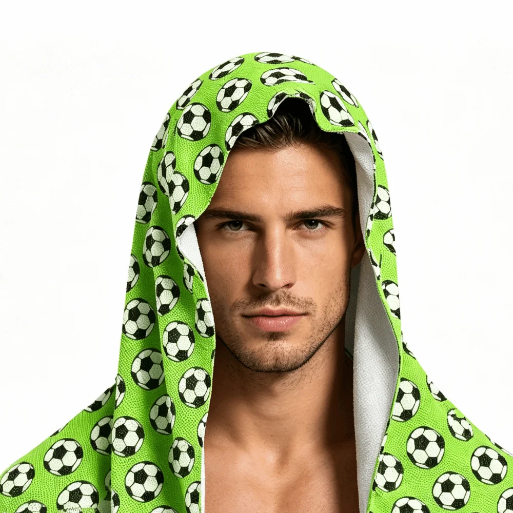 Quick-Dry Cooling Sports Scarf Football Pattern Moisture-Wicking Hooded Headscarf Breathable Lightweight UV Protection Towel