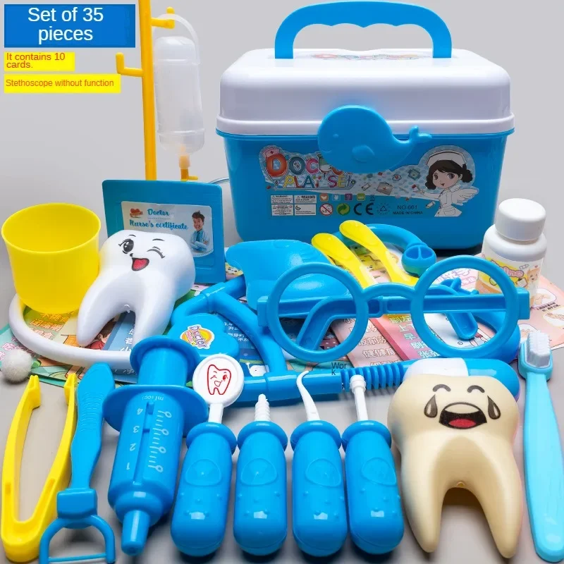 Kids Doctor Set Tandarts Verpleegkundige Fantasiespel Speelgoed Gesimuleerde Stethoscoop Medische Tool Kit Medische Rollenspel Accessoires Leuke Geschenken