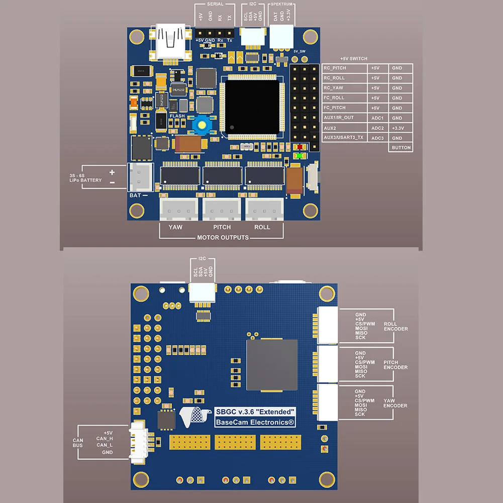 IFlight BaseCam SimpleBGC 32비트 확장 인코더 버전 짐벌 컨트롤러 안정기 내장 프레임 IMU