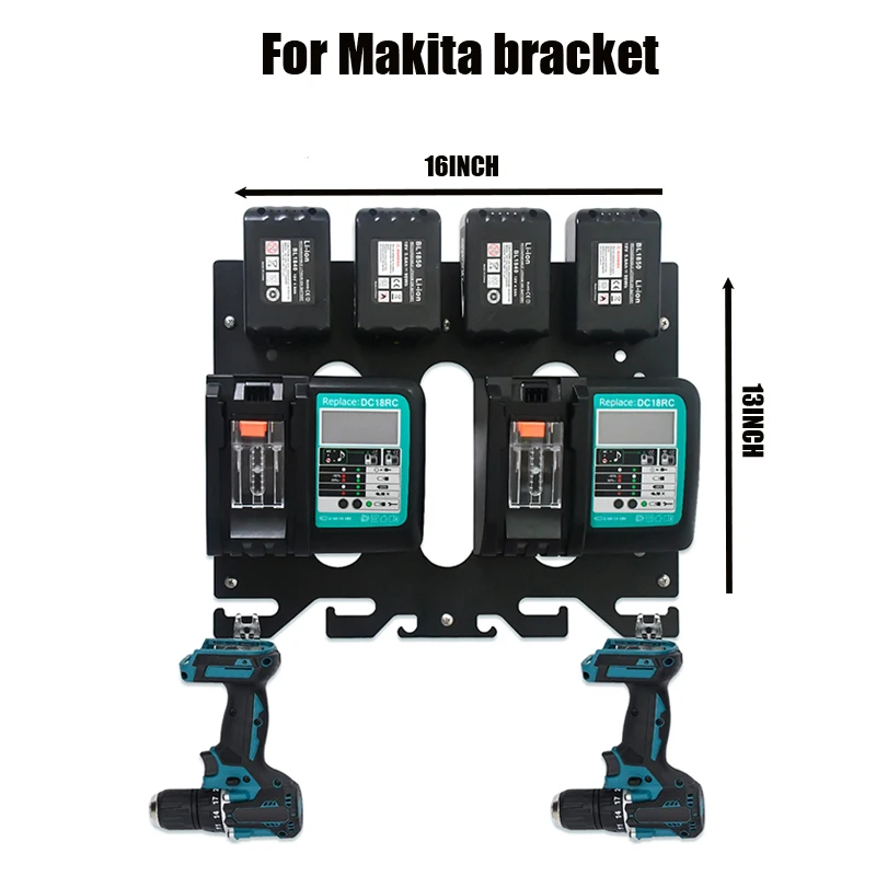 Fixed storage bracket for Makita power tool battery charger DC18RD DC18RC wall bracket