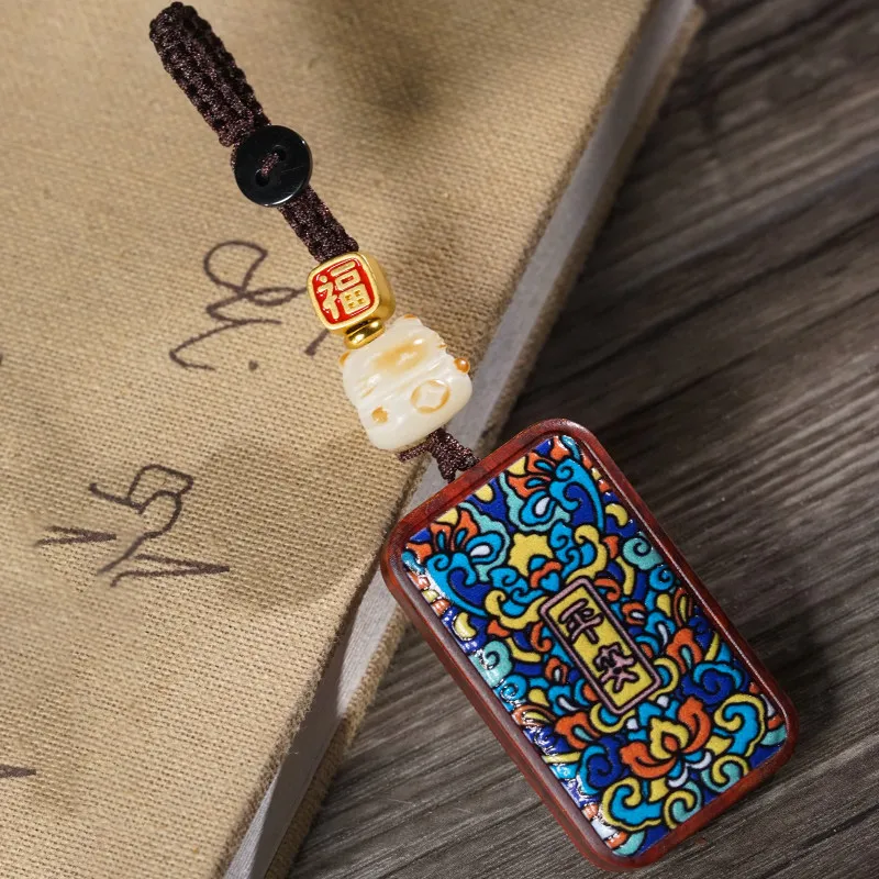 

African Padauk Wood Painted Safe Plain Tag Cat Claw Pendant Keychain Ornament for Men and Women Gifts