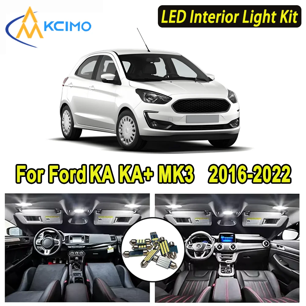 

Kcimo LED For Ford KA KA+ MK3 (2016-2022) Premium Bright LED Interior Dome Map Trunk Light Kit Car Led Lamps Canbus Car LED