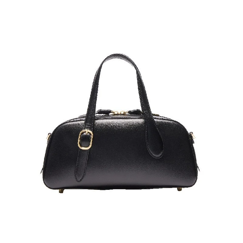 

2025 women's niche commuting small handbag, luxurious and exquisite retro bowling bag Boston bag