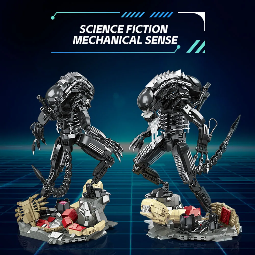creative expert Battle robot Alien moc Building Block Xenomorph model toy Star Beast birthday New Year gifts Christmas 882pcs
