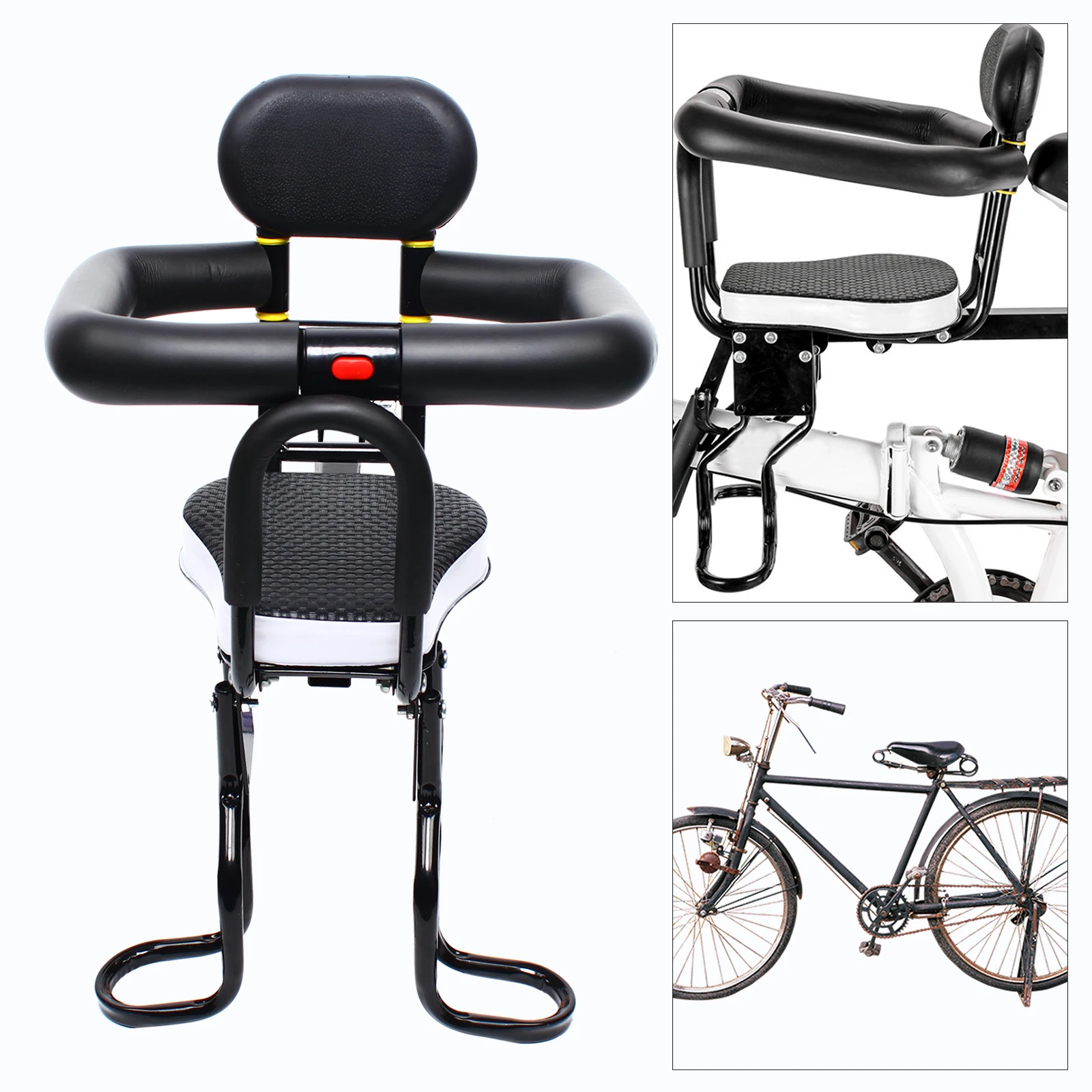 Double-Point Fixation Bicycle Front Seat Kids Front Bike Seat Safety Chair for 6 Months to 3 Years Old Baby