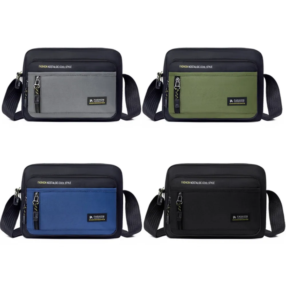 Мужская сумка через плечо с несколькими карманами, водонепроницаемая мужская деловая сумка большой вместимости, рабочая дорожная парусиновая сумка через плечо для мужчин