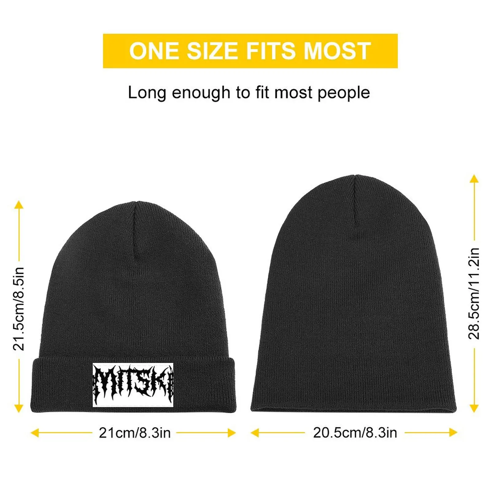 MITSKI in metal font (black) Knitted Cap Streetwear Dropshipping Luxury Cap Rave Women's Golf Clothing Men's