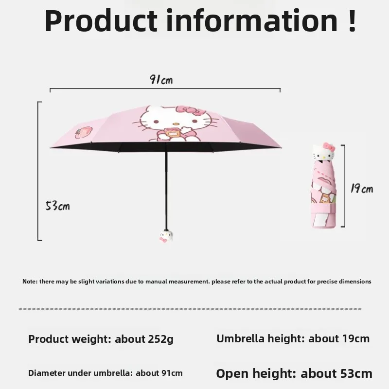 Sanrio Genuine HelloKitty My Melody Cartoon Three-dimensional Doll Head Manual High-value Anti-UV SunnyUmbrella Dual-useUmbrella - view 6