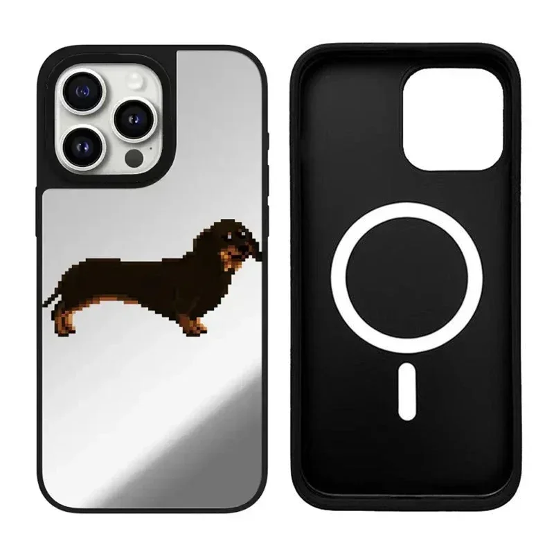 

Puppy Dog iPhone 11 12 13 14 15 16 Pro Max Mirror Surface MagSafe Case Cover Shell for IPhone 16 Pro Max