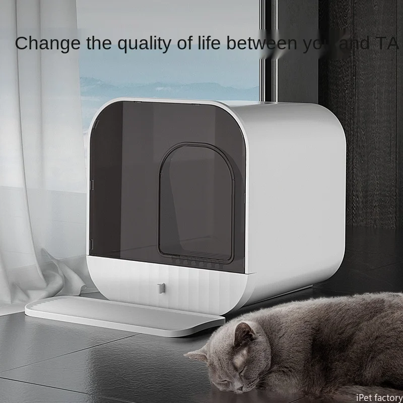 

New Drawer Type Cat Litter Cat Box Fully Enclosed and Splash-proof Pet Toilet Villa-style Cat Cleaning Supplies Kitty