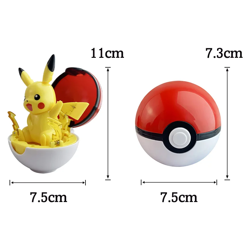 ตุ๊กตาโปเกมอน Bulbasaur Eevee Charmander meowth Squirtle Pikachu pokeball ชุดของเล่น pokeball อะนิเมะแอคชั่น Elf monste ของขวัญเด็ก