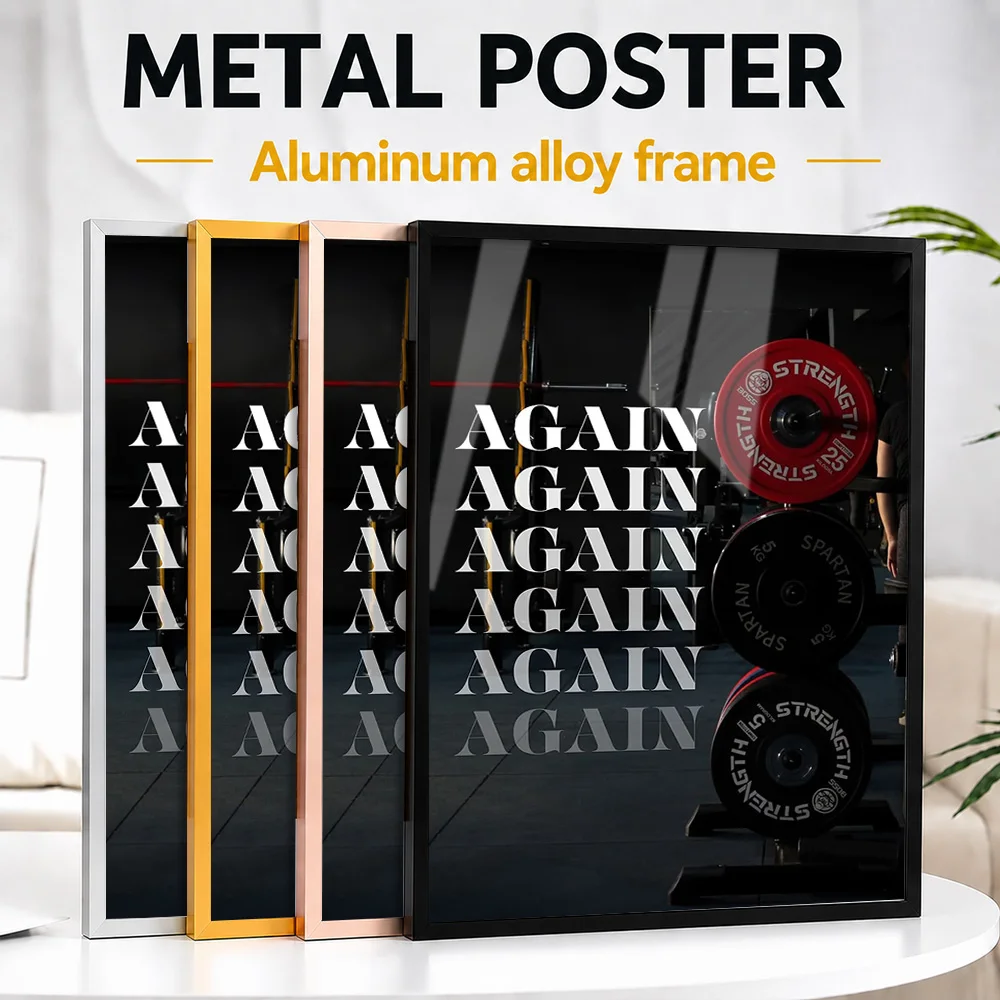 Keep Training Gym Motivation Framed Metal Print Customized Photo Bold Typography Style Wall Art For Bedroom Special Coach Gift