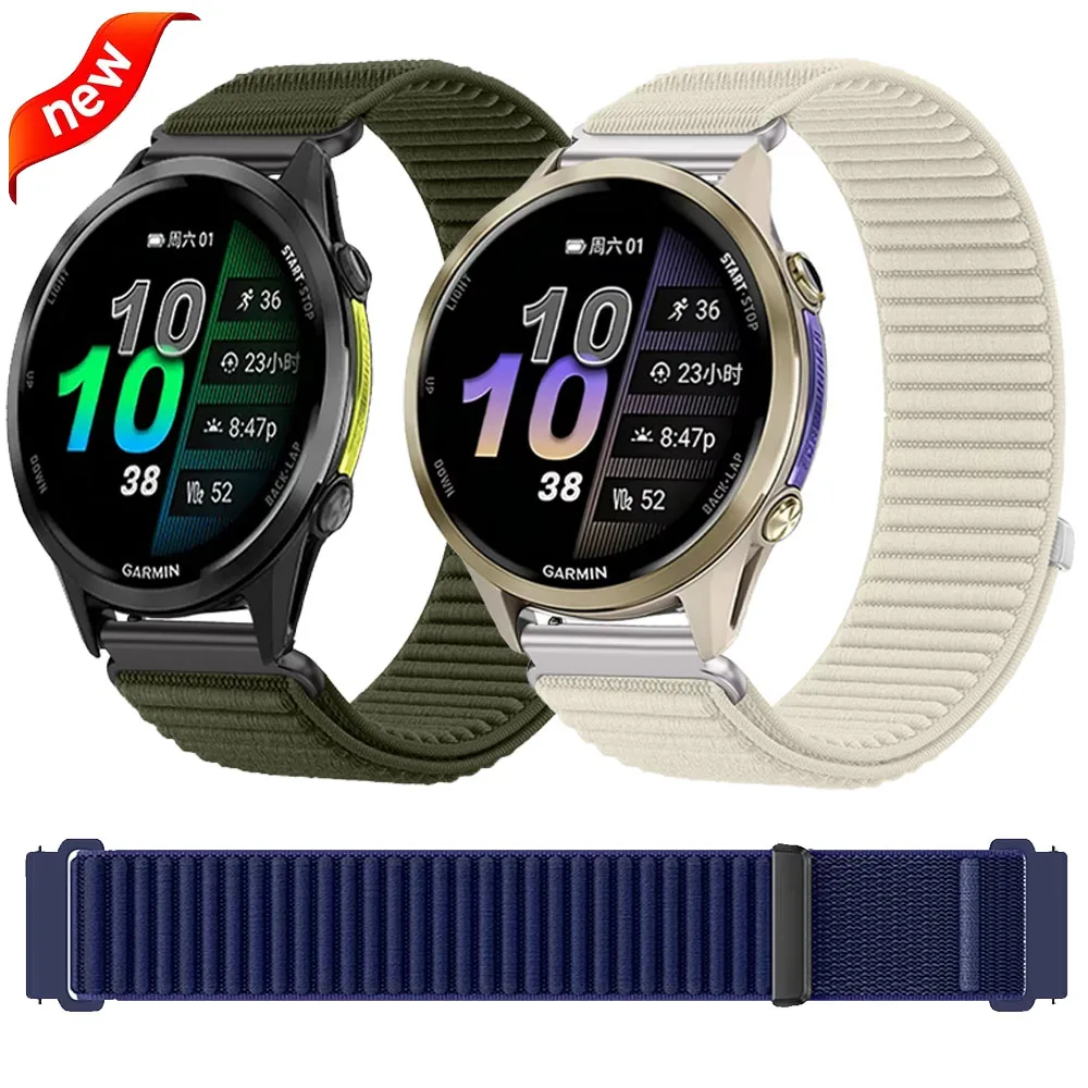 18mm 20mm 22mm Nylon Strap For Garmin Forerunner 170 70 970 570 965 955 165 265 Wave Bracelet Band For Garmin Active 6 5/Venu 4