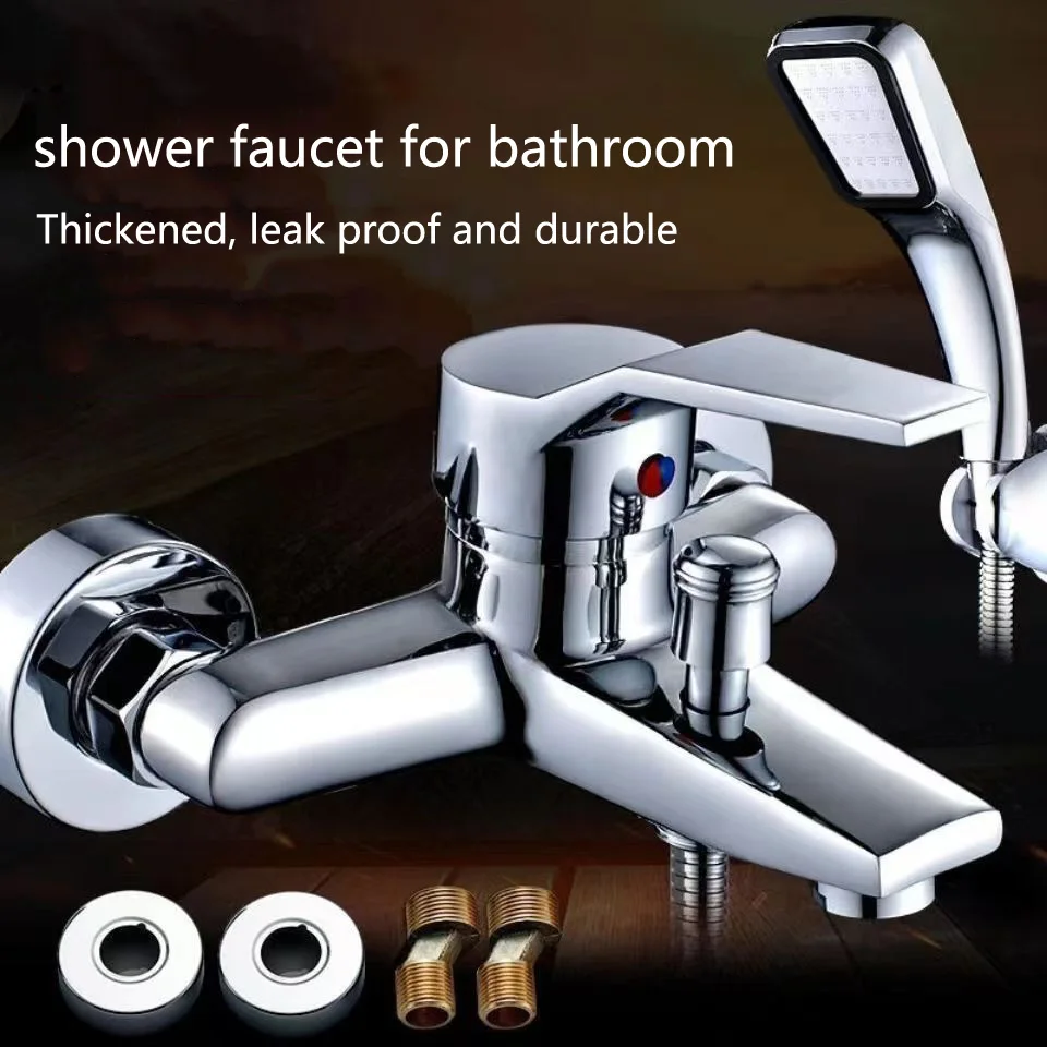 

Shower Faucet bathroom switch triplex hot and Cold Faucet Mixing Valve Blind installation water heater faucet shower set