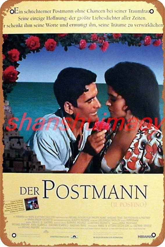 Postman, The/Il postino Movies Metal Tin Sign 8x12 inch Wall Decor Gifts for Home,Street,Bars,Restaurants,Cafes,Store ADS