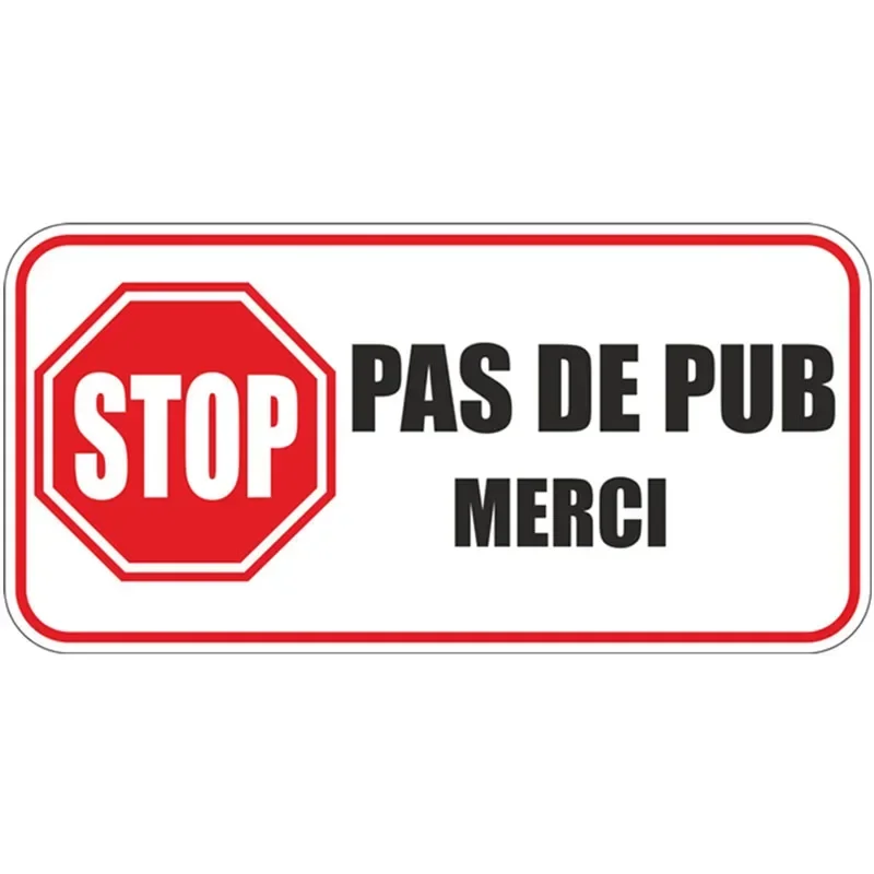 

Car Stickers Stop Pus De Pub Merci In French Cover Scratches Automotive Sticker Accessories Decals Products Decoration Cute, PVC