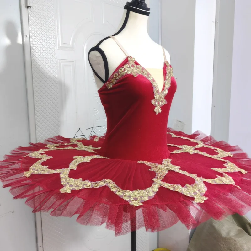 Gonna tutù di balletto rosso Top in velluto Costumi professionali di danza del ventre Costumi bianchi del lago dei cigni Abbigliamento da spettacolo