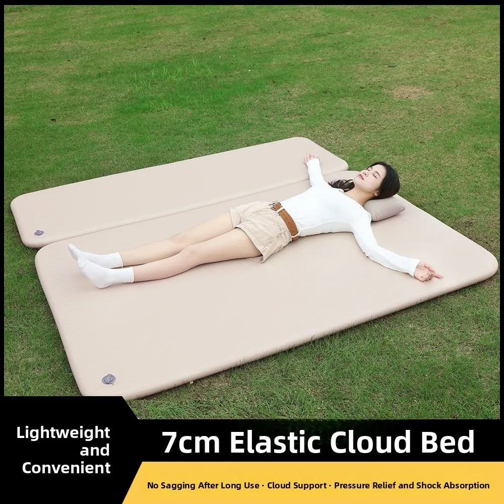 portable-inflatable-camping-bed-outdoor-tent-mat-anti-dirty-manual-pump-dual-person-pvc-material-tool-assisted-inflation