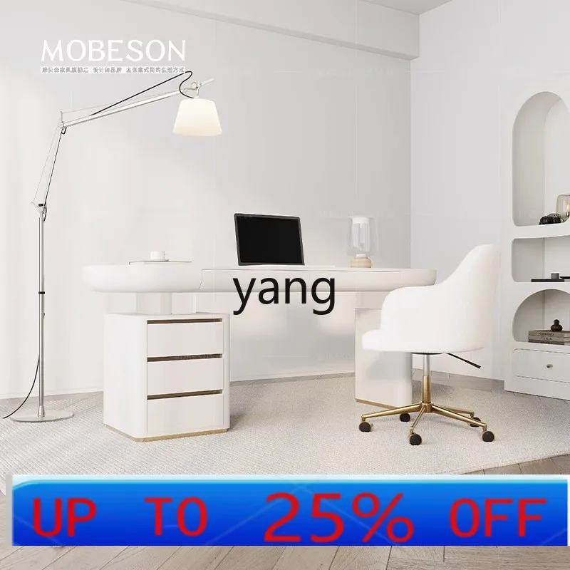 

Lcx Cream Style Desk Light Luxury Modern Study Computer Desk Home Hanging Desk Workbench