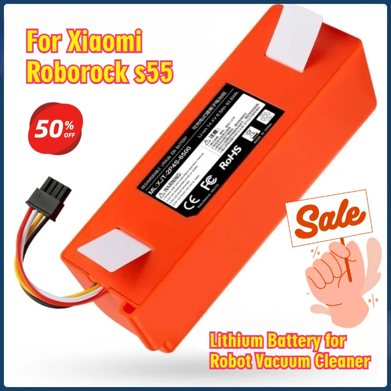 

BRR-2P4S-5200S Robotic Vacuum Cleaner Replacement Battery For Xiaomi Roborock S55 S60 S65 S50 S51 S5 MAX S6