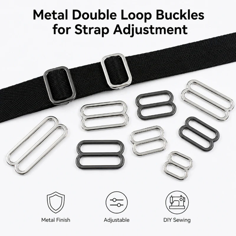 

30/50Pcs Metal Rings Buckles for Bra 6-50mm Bag Strap Adjust Tri-Glide Clasp Belt Garment Loop Hook DIY Hardware Accessories