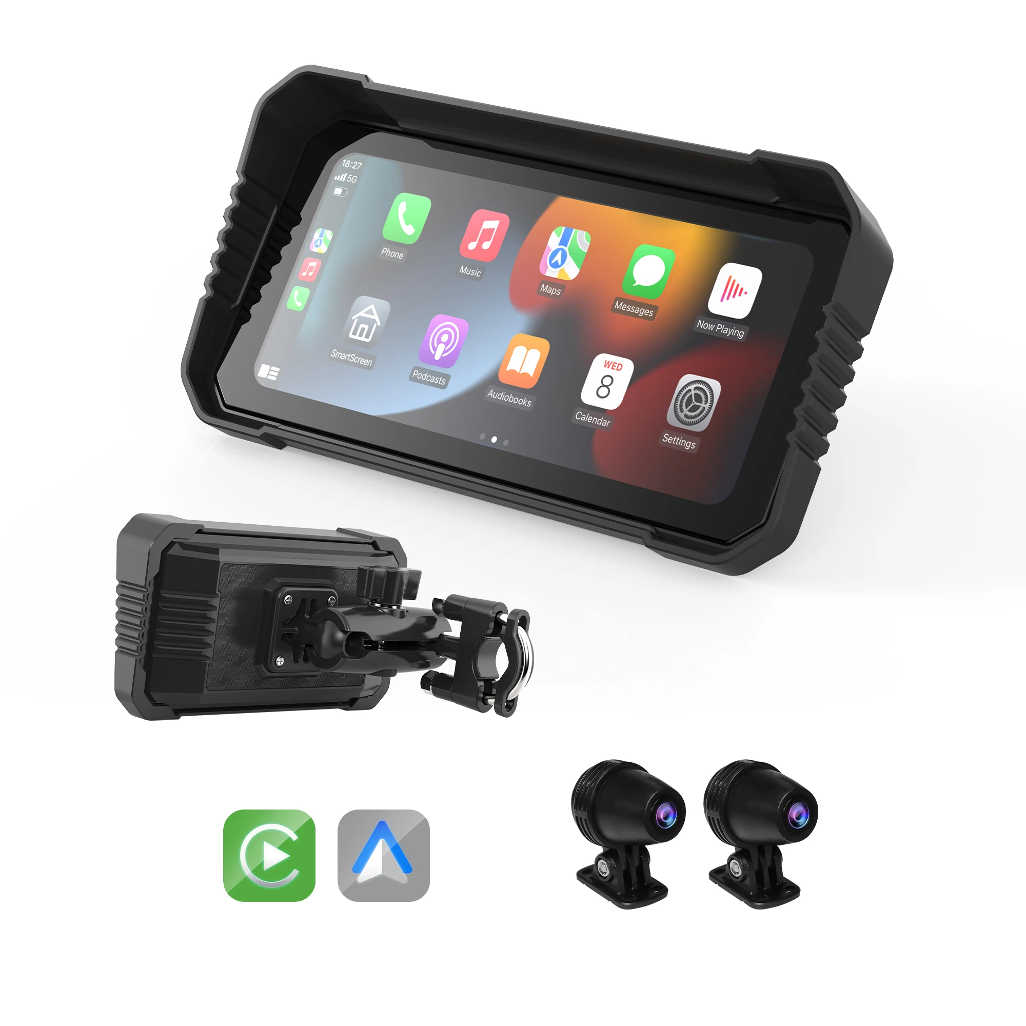 

hit productWaterproof Motorcycle Carplay Navigation Monitors Dash Cam With 6 Inch Touch Screen Dual 1080P Recording