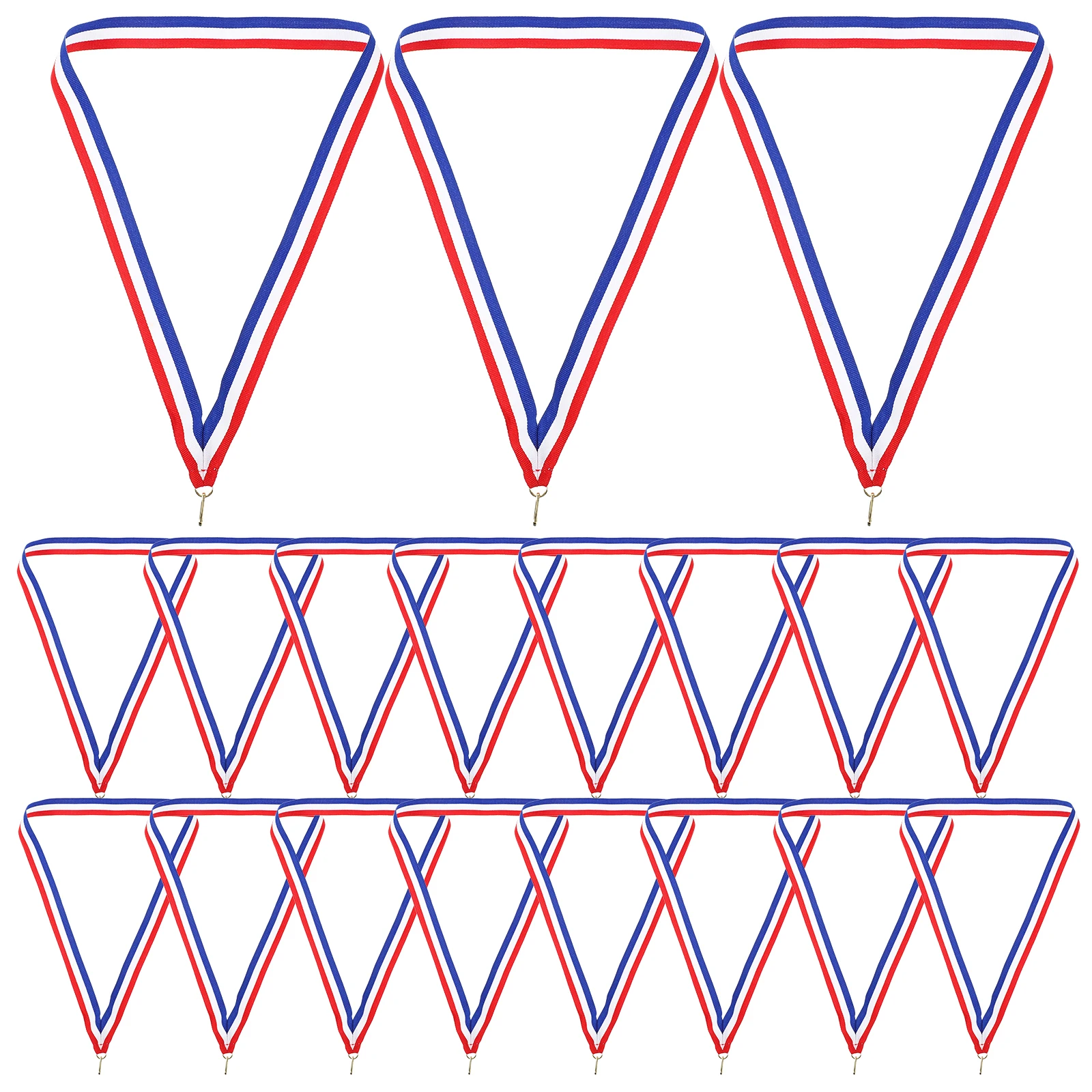 50 Pcs Badge Lanyard Medal Ribbons Award Lanyards with Clip Id Colored Straps