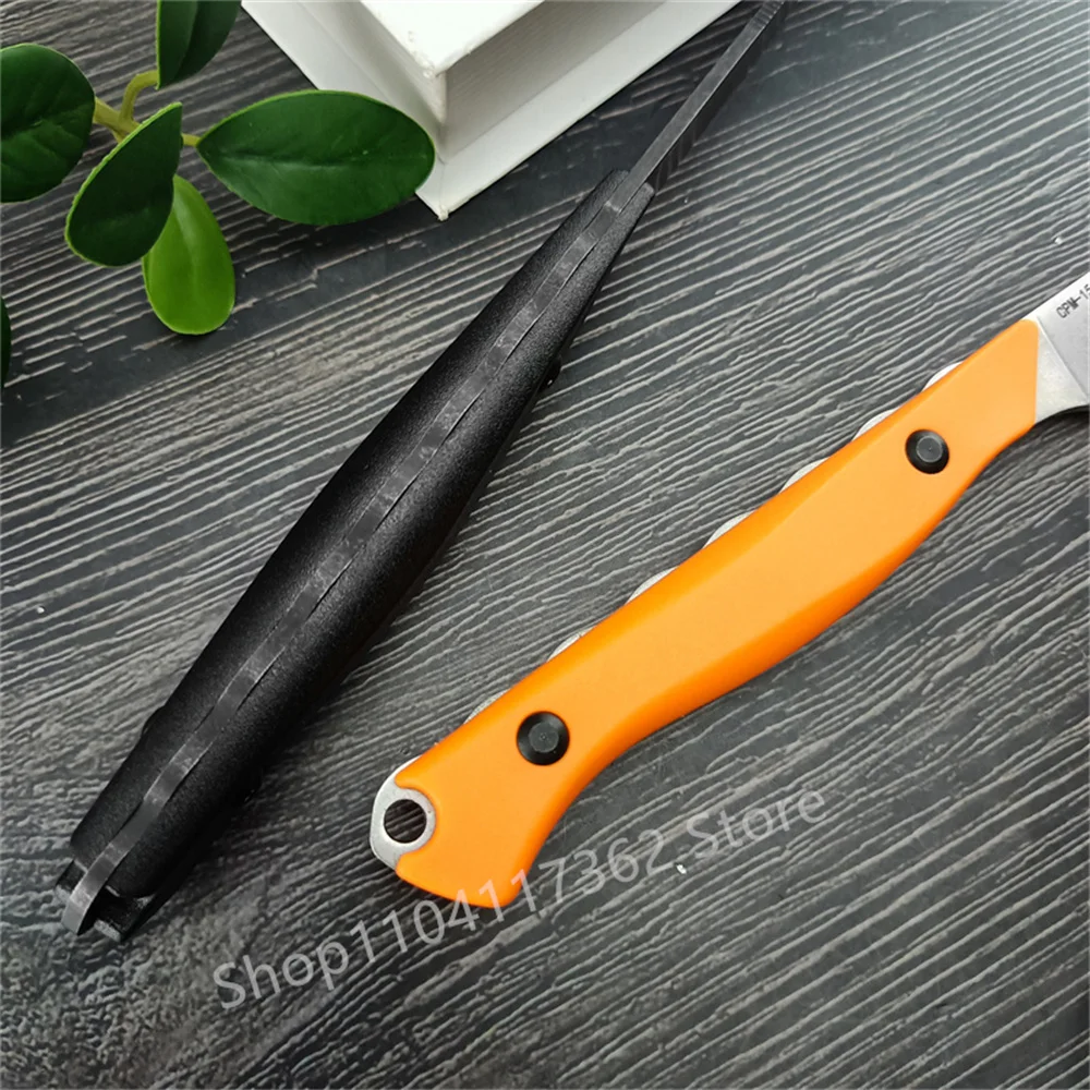 High Quality G10 BM 15700 Flyway Fixed Blade Knife Stonewashed Straight Knife Black/Orange Outdoor Tactical Survival Tools