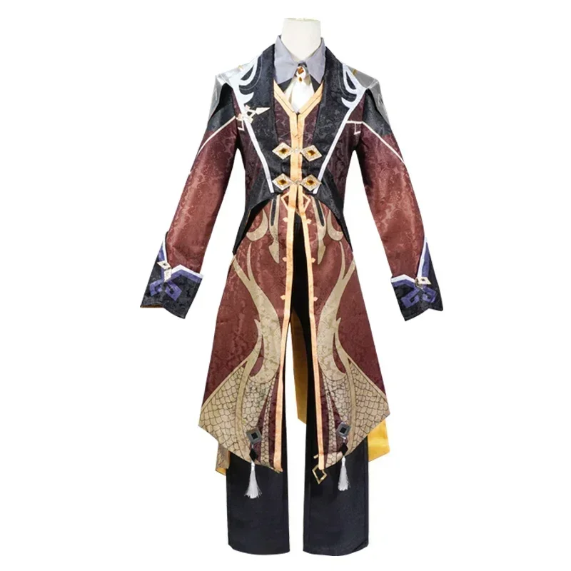 Genshin Impact Zhongli Cosplay Costume Adult Carnival Uniform Wig Anime Halloween Party Costumes Masquerade Women Game view 3