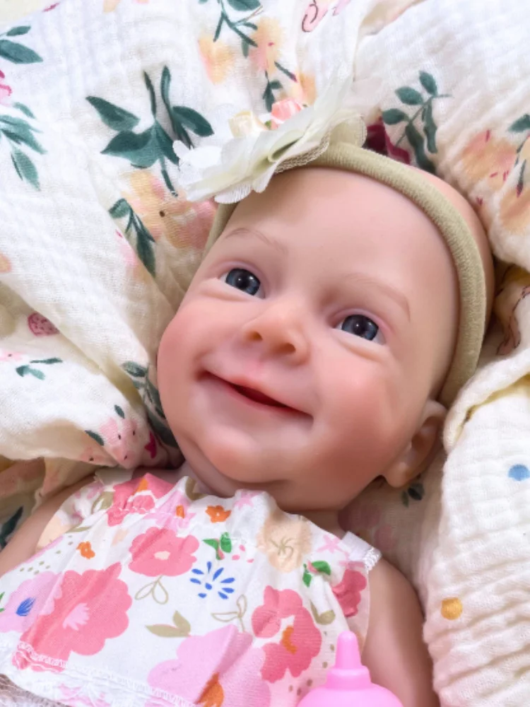 13 Inch Full Solid Silicone Reborn Baby Doll Sebastian Washable Body Girl Adorable Silicone Doll Birthday Christmas Gift