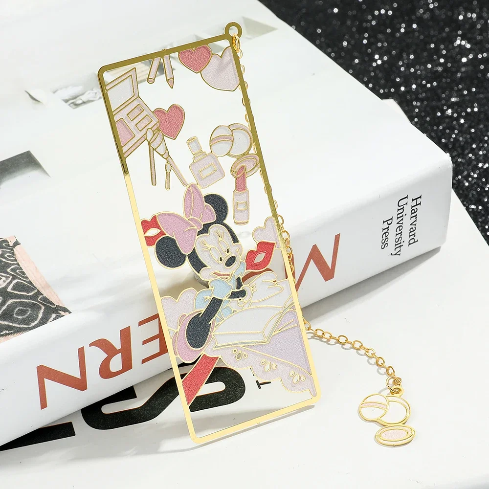 Disney Mickey and Minnie Mouse Creative Metal Bookmark for Women Men Book Lovers Gifts Fans Collection Book Marks Supplies