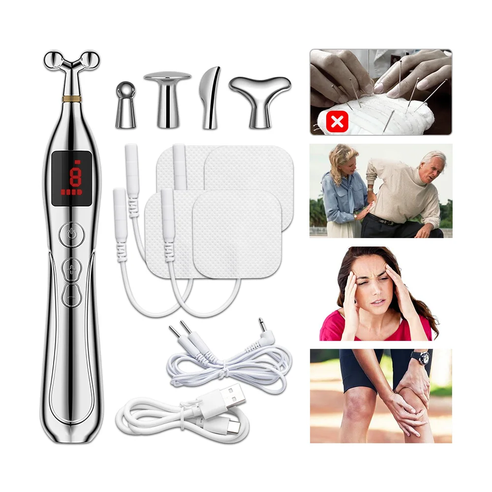 

5 Head Electric Acupuncture Point Massage Pen Electronic Meridian Energy Tool Body Back Neck Leg Therapy Massager Pain Relief