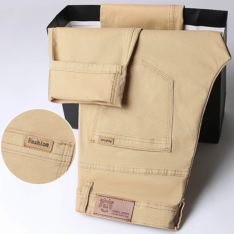 

Новые мужские джинсы прямого кроя из денима, 4 цвета, облегающие, эластичные, комфортные, повседневные, модные, минималистичные, деловые, для мужчин, на каждый день