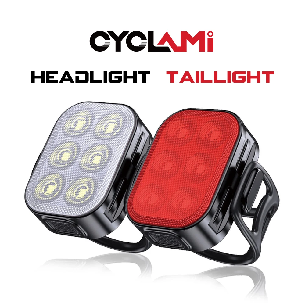 Q5 Bicycle Headlight Taillight MTB Road Bike Bright Flashlight Cycling Waterproof 50 200 Lumens LED Type-C Rear Front Lights