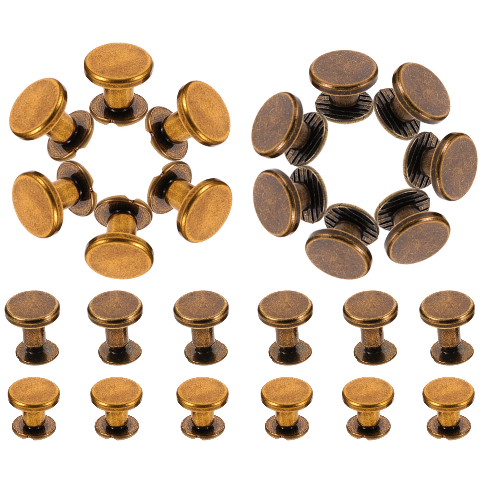 

30 Pcs Rivet Screws Studs Flat Head Copper Notebook Indoor Fastener Belt Harness Nail