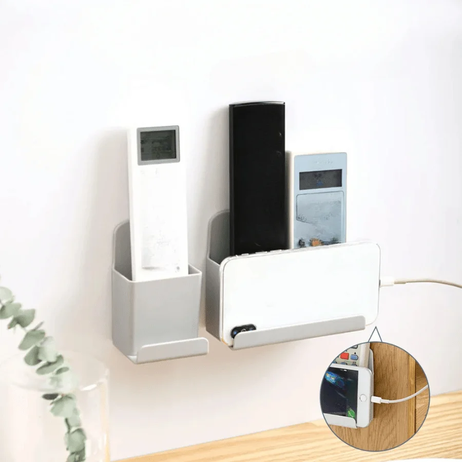 Caja de almacenamiento para Control remoto, estante de almacenamiento para teléfono móvil, organizador montado en la pared para el hogar, soporte para aire acondicionado con Control remoto