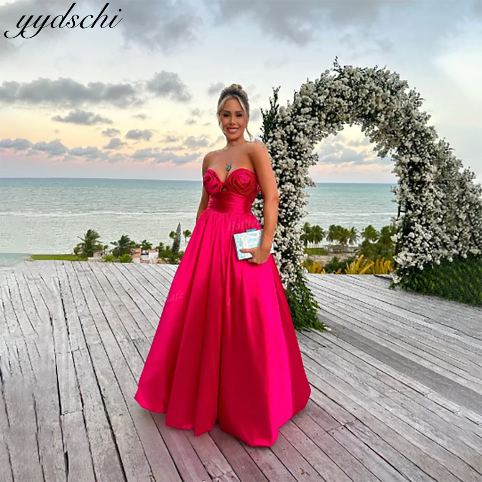 

Customized Elegant Strapless Satin Evening Gala Wedding Dresses 2025 Open Back With Sweep Train Tulle Bridal Gown For Women