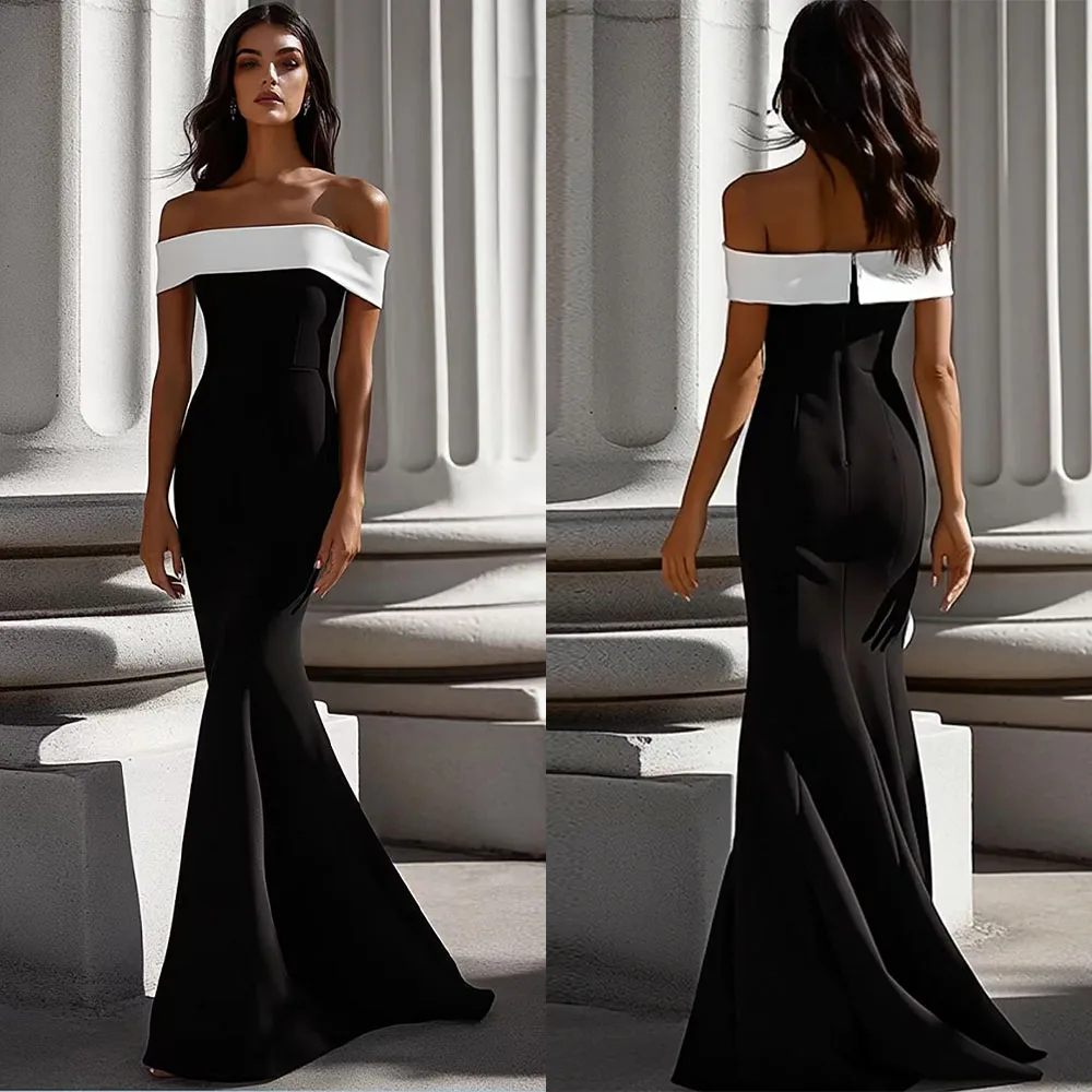 

Высокое качество, индивидуальное платье длиной до пола, контрастное цветное платье с открытыми плечами и открытой спиной для выпускного вечера, платье русалки Kleider Damen, элегантное Ballkleider