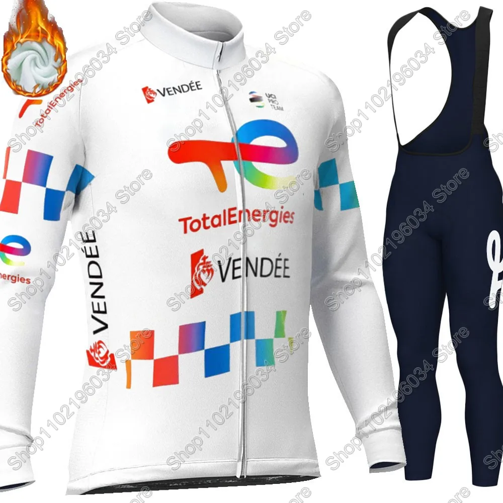 Total Energies 2025 فريق الدراجات جيرسي مجموعة الصيف الشتاء ملابس رسمية طويلة الأكمام الدراجة الجبلية الطريق السراويل مريلة Ciclismo #5