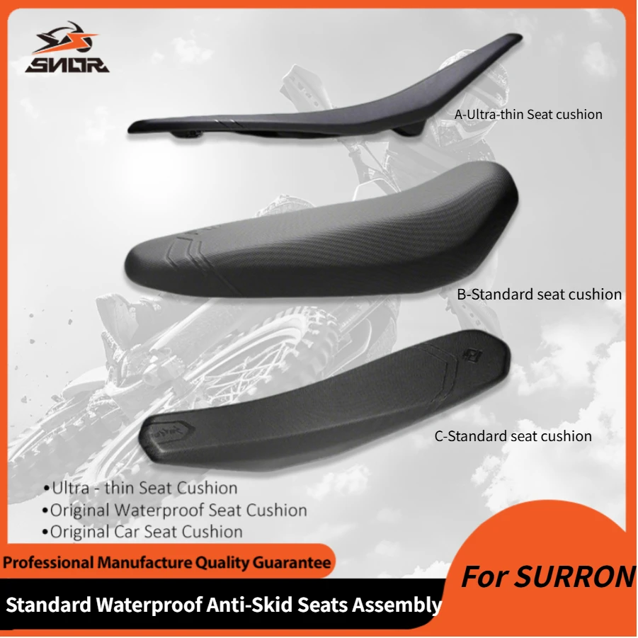 

SNOR мотоциклетная полная подушка сиденья для мотокросса, стандартные водонепроницаемые противоскользящие сиденья в сборе для SURRON Ultra bee Light Bee