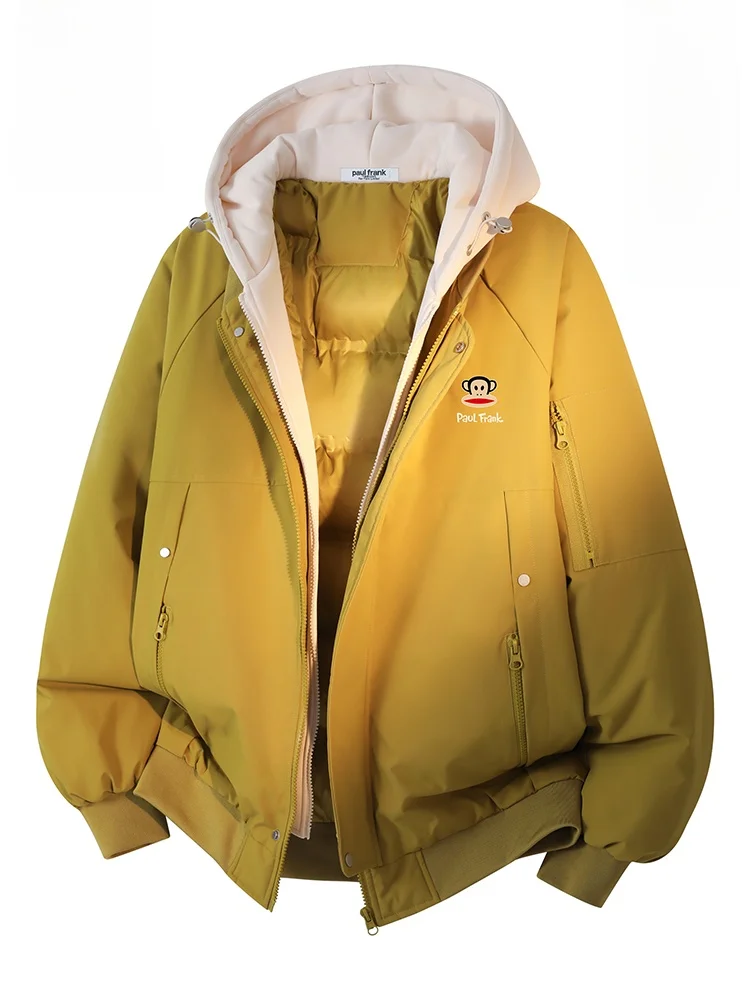 

Куртка с капюшоном PaulFrank Monkey, мужская зимняя теплая термоизолирующая куртка с цветным дизайном, хлопковая одежда, молодежная модная повседневная верхняя одежда