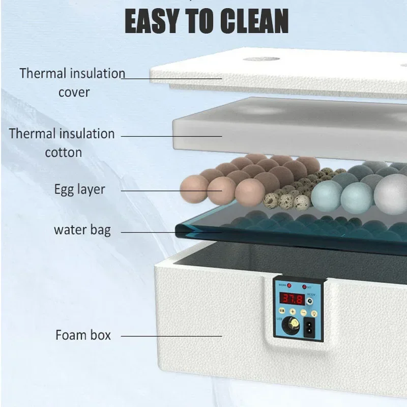 Egg Incubator Automatic Bionic Waterbed Incubator Egg Photo Machine Smart Thermostat Novice Incubation Poultry Turtle Lizard