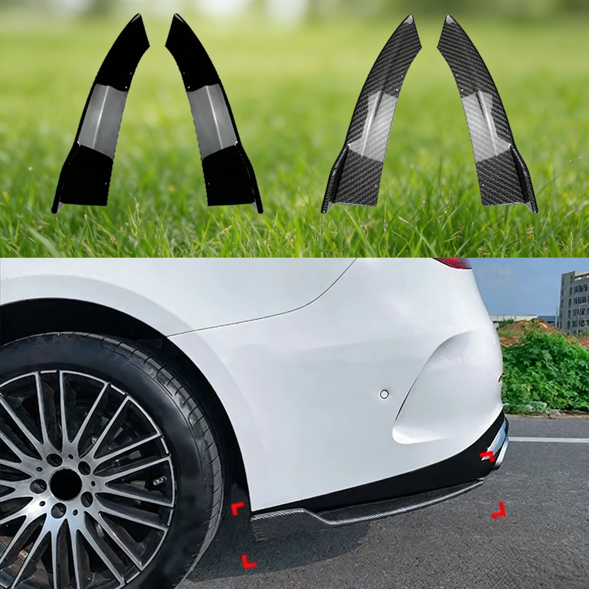 

ABTC-Car Bumper Spoiler Rear Lip Angle Splitter Diffuser For C-Class W206 C200 C260 AMG 2022-2023