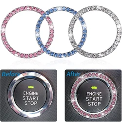 Kristal Auto Motor Ontsteking Onekey Start Stop Drukknop Schakelaar Beschermhoes Bling Girl Auto Interieur Auto Accessoires