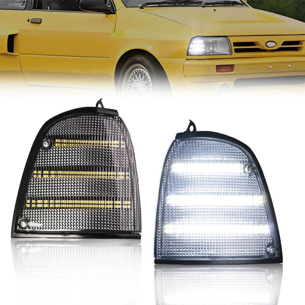 

2 шт. передний угловой указатель поворота, боковой габаритный фонарь, сигнальная лампа поворота со светодиодом для 1988 1989 1990 1991 1992 1993 Ford Festiva